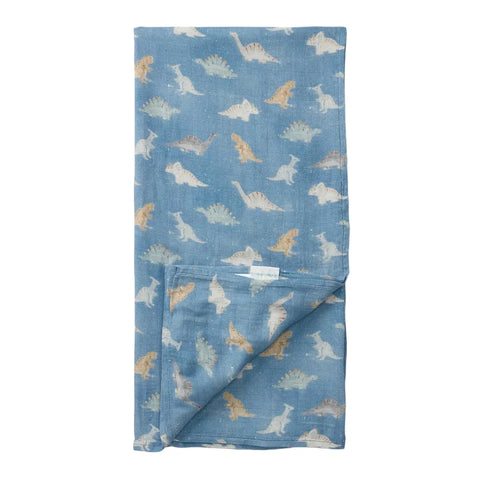 Loulou Lollipop Muslin Swaddle - Dinosaur Stomp-Pumpkin Pie Kids Canada