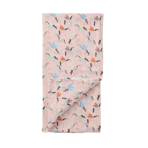 Loulou Lollipop Muslin Swaddle - Unicorn Ballet-Pumpkin Pie Kids Canada