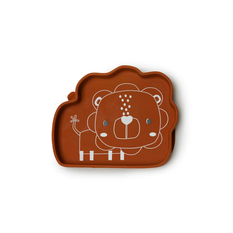 Loulou Lollipop Silcone Snack Plate - Born to Be Wild Lion-SPL-005-GHN-Pumpkin Pie Kids Canada