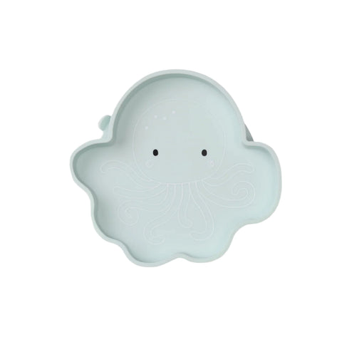 Loulou Lollipop Silcone Snack Plate - Olly Octopus-SPL-010-MNT-Pumpkin Pie Kids Canada