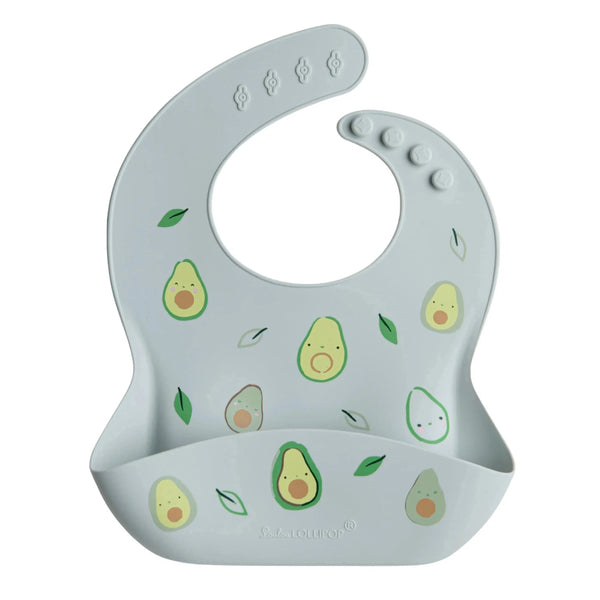 Loulou Lollipop Silicone Bib - Avocado-SILBIBAVOPP-Pumpkin Pie Kids Canada