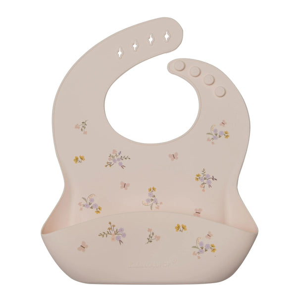 Loulou Lollipop Silicone Bib - Ditsy Floral-SILBIBDSF-Pumpkin Pie Kids Canada