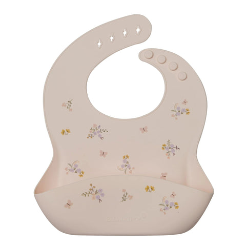 Loulou Lollipop Silicone Bib - Ditsy Floral-SILBIBDSF-Pumpkin Pie Kids Canada