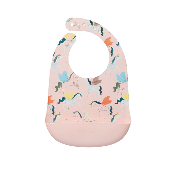 Loulou Lollipop Silicone Bib - Unicorn Ballet-SILBIBUNB-Pumpkin Pie Kids Canada