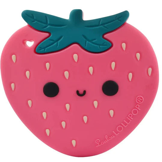 Loulou Lollipop Silicone Teether - Strawberry-STRBERRY-Pumpkin Pie Kids Canada