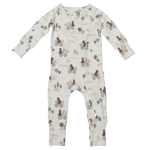 Loulou Lollipop Sleeper - Bears on Bikes-BA1002U.BOB.4-Pumpkin Pie Kids Canada