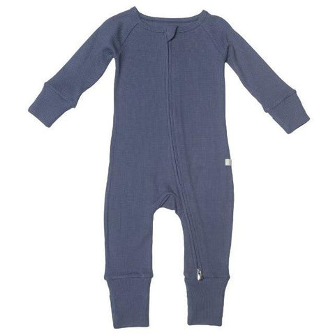 Loulou Lollipop Waffle Sleeper - Denim Blue-BA1001U.DNB.3-Pumpkin Pie Kids Canada