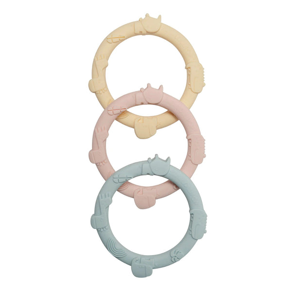 Loulou Lollipop Wild Teething Ring Set - Pastel-Pumpkin Pie Kids Canada