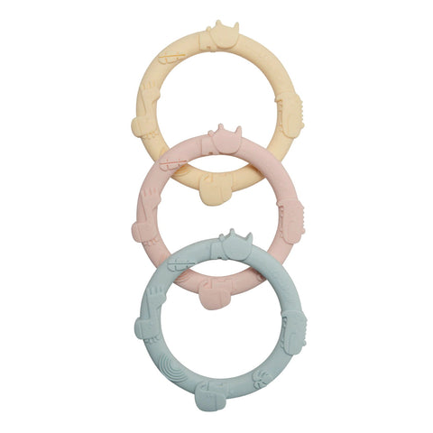 Loulou Lollipop Wild Teething Ring Set - Pastel-Pumpkin Pie Kids Canada