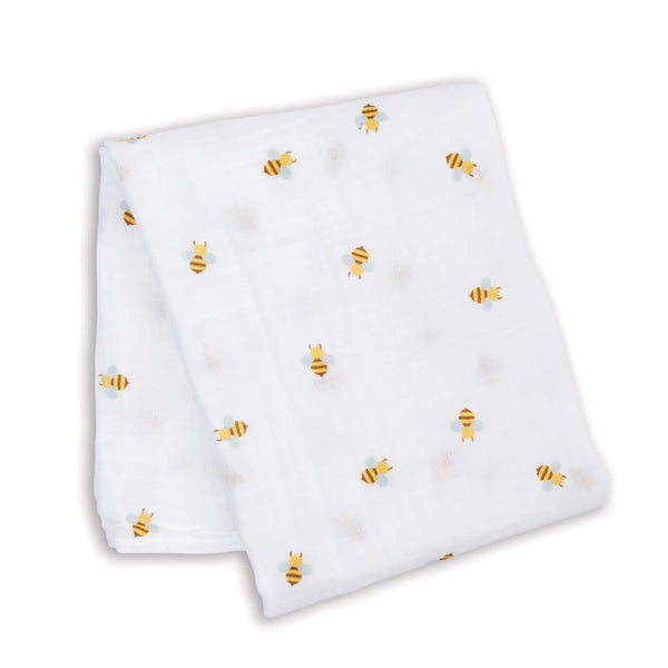 Lulujo Cotton Muslin Blanket - Bees-LJ487-Pumpkin Pie Kids Canada