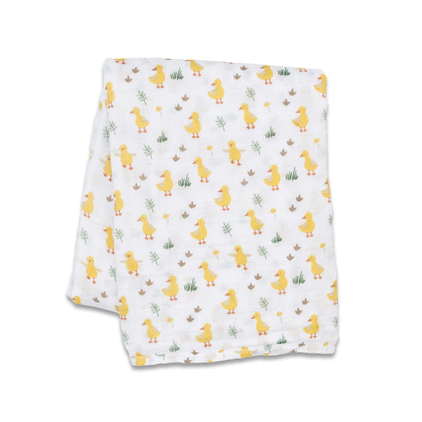 Lulujo Cotton Muslin Blanket - Ducks-LJ489-Pumpkin Pie Kids Canada