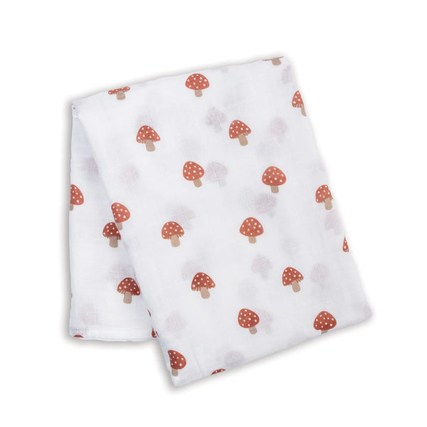 Lulujo Cotton Muslin Blanket - Mushroom-LJ477-Pumpkin Pie Kids Canada