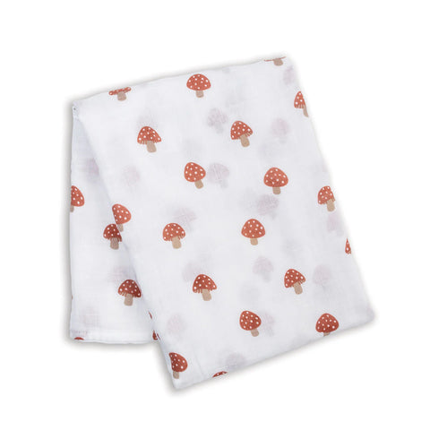 Lulujo Cotton Muslin Blanket - Mushroom-LJ477-Pumpkin Pie Kids Canada