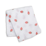 Lulujo Cotton Muslin Blanket - Strawberries-LJ479-Pumpkin Pie Kids Canada