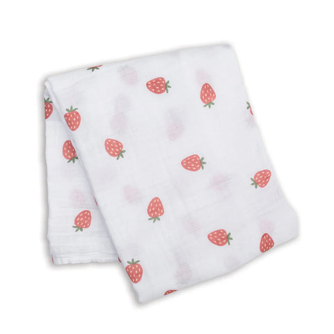 Lulujo Cotton Muslin Blanket - Strawberries-Pumpkin Pie Kids Canada
