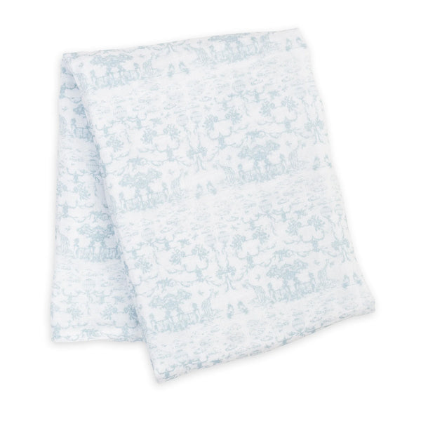 Lulujo Cotton Muslin Blanket - Vintage Toile-LJ493-Pumpkin Pie Kids Canada