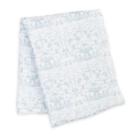 Lulujo Cotton Muslin Blanket - Vintage Toile-LJ493-Pumpkin Pie Kids Canada