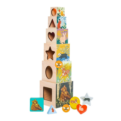 Manhattan Toy Enchanted Forest 12pc Wooden Stacking Set-Pumpkin Pie Kids Canada