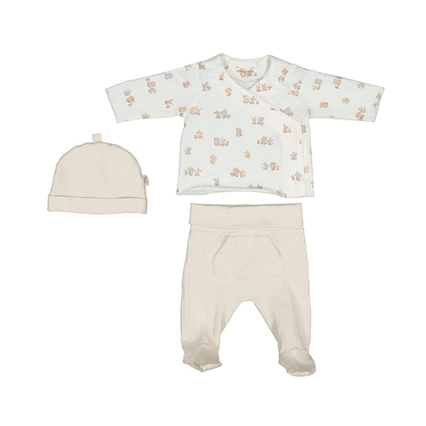 Mayoral 3pc Baby Set - Natural-9.906-58 2-4M-Pumpkin Pie Kids Canada
