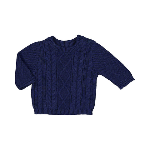 Mayoral Braided Sweater - Eclipse Blue-Pumpkin Pie Kids Canada