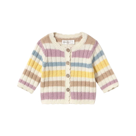 Mayoral Cardigan - Stripe-2301-080 2-4M-Pumpkin Pie Kids Canada