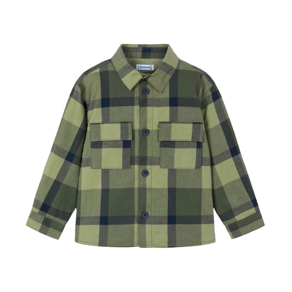 Mayoral Checked Overshirt - Olive-4123-031 2-Pumpkin Pie Kids Canada