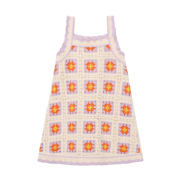 Mayoral Crochet Dress - Bone-Pumpkin Pie Kids Canada