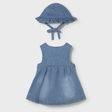 Mayoral Dress & Hat Set - Denim-Pumpkin Pie Kids Canada
