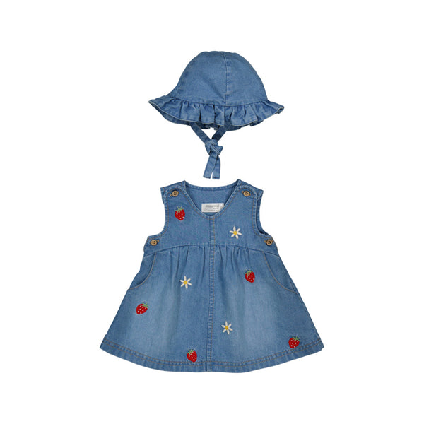 Mayoral Dress & Hat Set - Denim-Pumpkin Pie Kids Canada