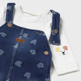 Mayoral Fleece Overall Set - Dark Denim-Pumpkin Pie Kids Canada