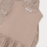 Mayoral Knit Dress w/Bows - Beige Vigo-4927-37 4-Pumpkin Pie Kids Canada