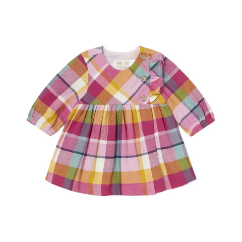 Mayoral Plaid Dress - Bubblegum-2813-085 1-2M-Pumpkin Pie Kids Canada