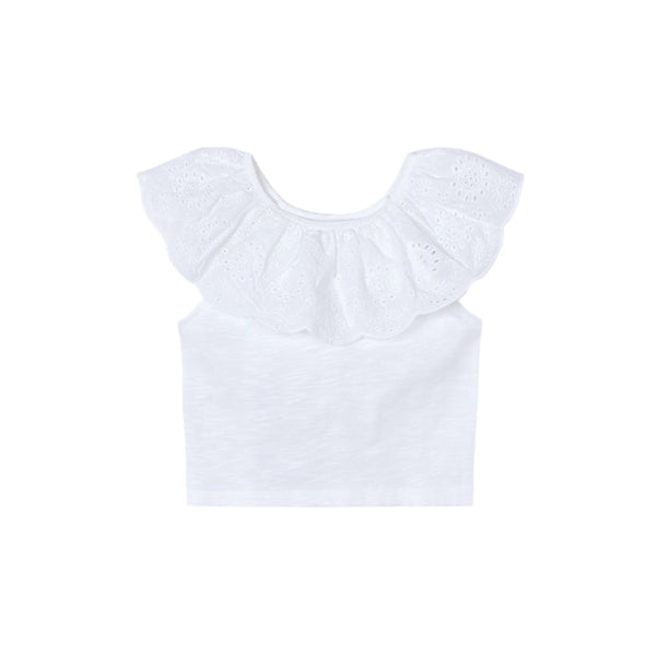 Mayoral Ruffle Top - White-3.012-17 2-Pumpkin Pie Kids Canada