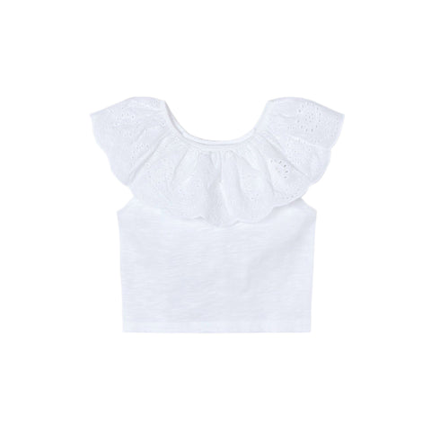 Mayoral Ruffle Top - White-3.012-17 2-Pumpkin Pie Kids Canada