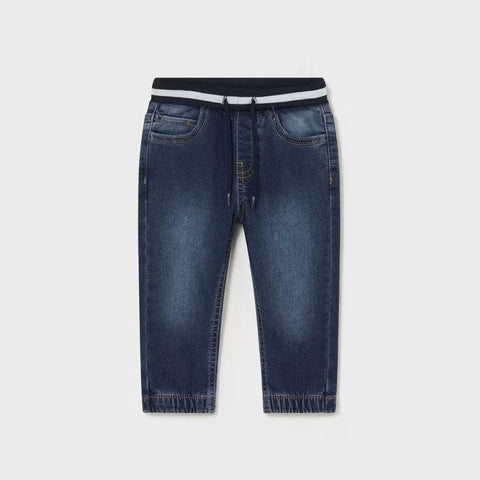 Mayoral Soft Denim Joggers - Dark-Pumpkin Pie Kids Canada