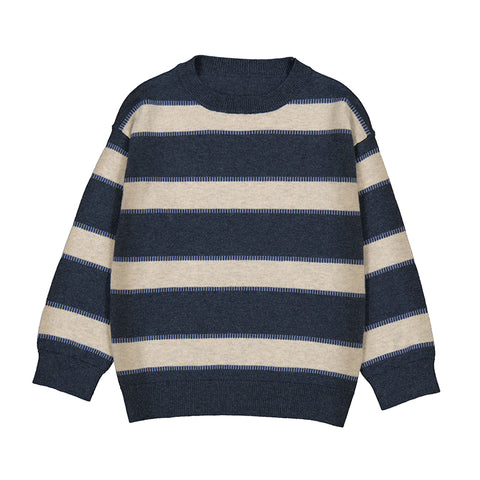 Mayoral Striped Knit Sweater - Eclipse Blue-4374-042 2-Pumpkin Pie Kids Canada