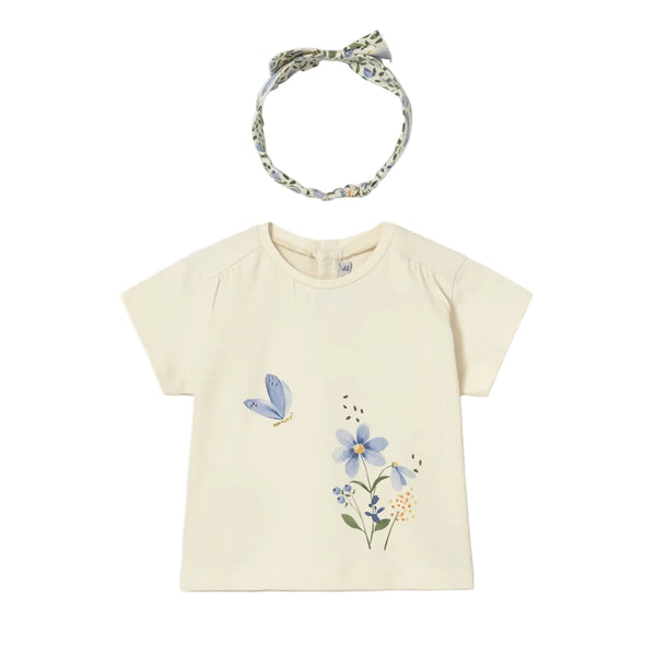 Mayoral Top & Headband Set - Bone-1081-011 6M-Pumpkin Pie Kids Canada