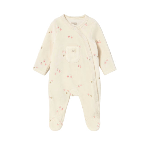 Mayoral Velour One Piece - Cream Pink-Pumpkin Pie Kids Canada