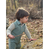 Me & Henry Arlington Cozy Polo Romper - Green-Pumpkin Pie Kids Canada