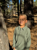 Me & Henry Spencer Polo Top - Forest/Cream-Pumpkin Pie Kids Canada