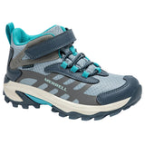 Merrell Moab Speed 2 Mid WP Hiker - Stone/Blue/Turquoise-Pumpkin Pie Kids Canada