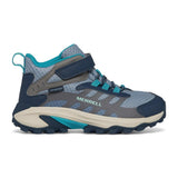 Merrell Moab Speed 2 Mid WP Hiker - Stone/Blue/Turquoise-Pumpkin Pie Kids Canada