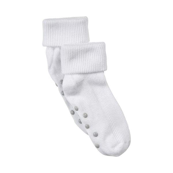 Minymo Baby Rib Sock ABS 2pk - White-Pumpkin Pie Kids Canada
