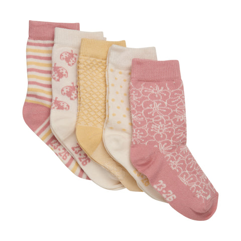 Minymo Crew Socks 5pk - Rose-6022-575 15/18-Pumpkin Pie Kids Canada