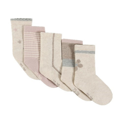 Minymo Crew Socks 5pk - Shell-6022-596 23/26-Pumpkin Pie Kids Canada