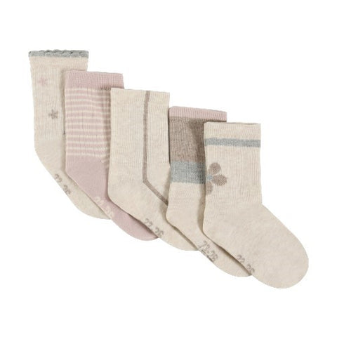 Minymo Crew Socks 5pk - Shell-6022-596 23/26-Pumpkin Pie Kids Canada