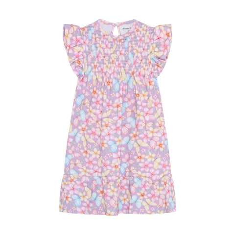Minymo Dress - Violet Dusk Butterfly-Pumpkin Pie Kids Canada