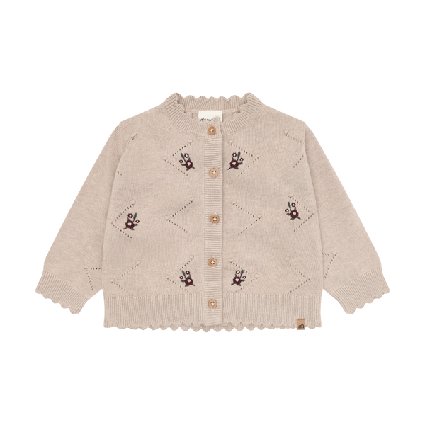 Minymo Knit Cardigan - Beige Melange-114470-2055 3M-Pumpkin Pie Kids Canada