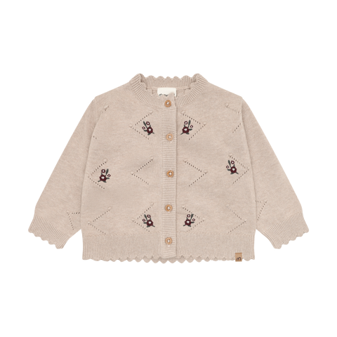 Minymo Knit Cardigan - Beige Melange-114470-2055 3M-Pumpkin Pie Kids Canada