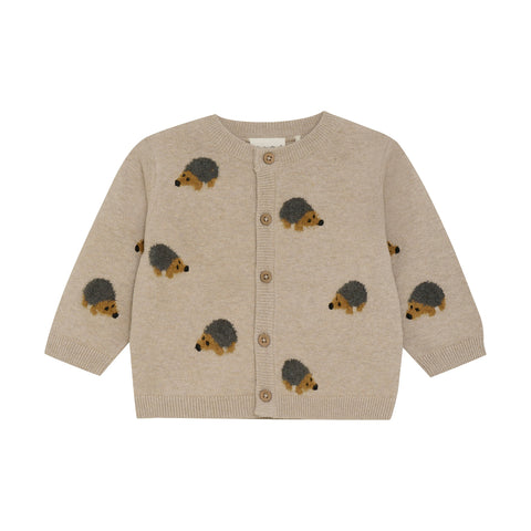Minymo Knit Cardigan - Beige Melange-Pumpkin Pie Kids Canada